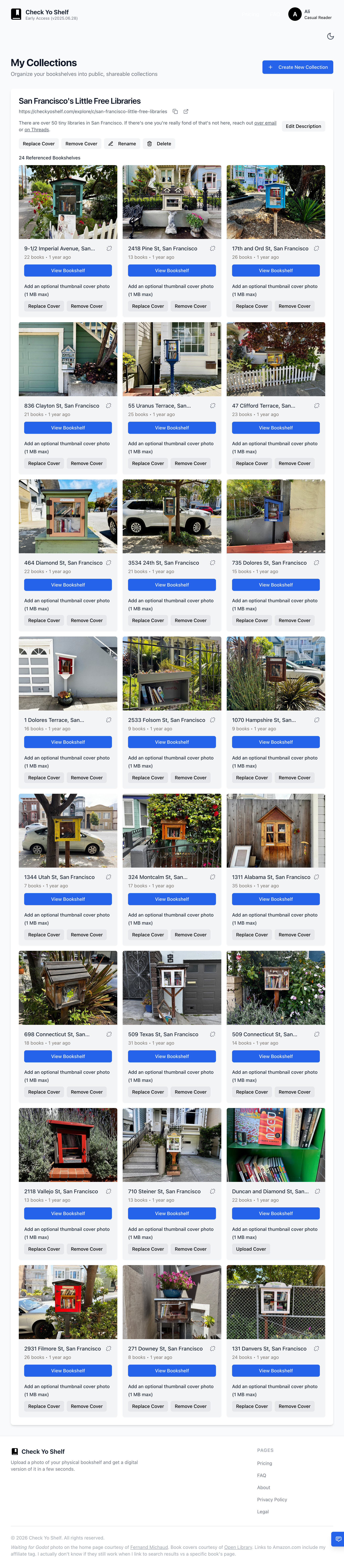 Check Yo Shelf collections page for San Francisco's Little Free Libraries