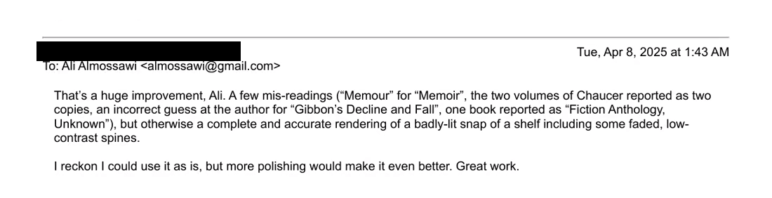 The same reader’s follow-up after the rebuild: a huge improvement, could use it as is, great work